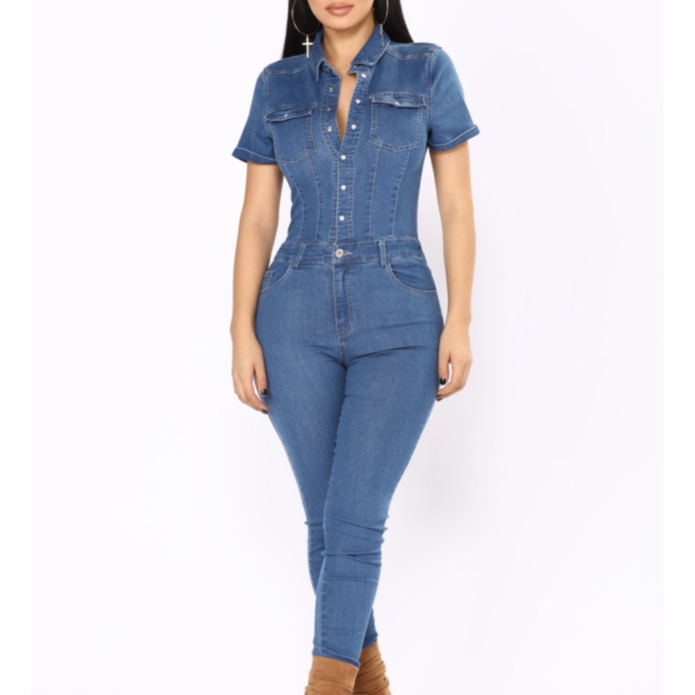 Demin jump suit